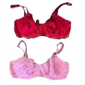 2/$12 Victoria’s Secret Dream Angels Lacy Unlined Balconette Bra